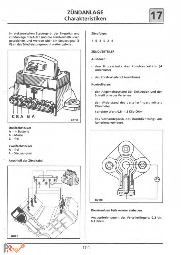 Page des bougies du chapitre allumage du manuel Alpine A610 M.R.297