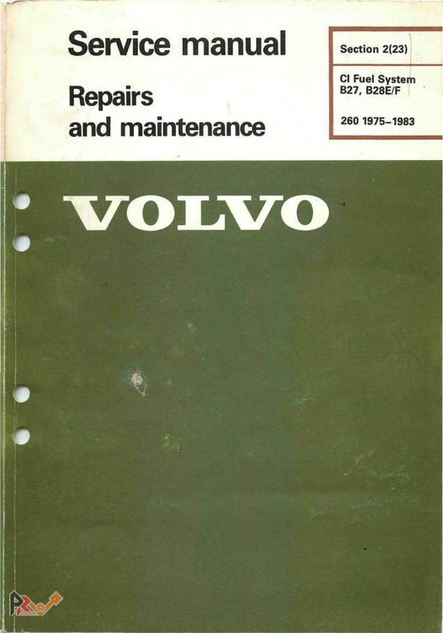 Couverture du fascicule Volvo consacré à l'injection CI des moteurs B27 et B28