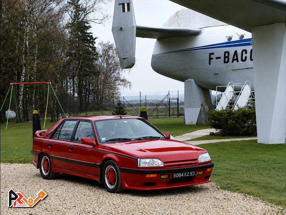 The red R25 HAS Prestige in front of the preserved airliner